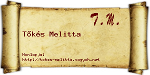 Tőkés Melitta névjegykártya